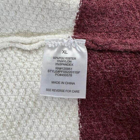 NWOT Pinque Waffle Knit Long Sleeve Color Block Stripped Cropped Sweater Size XL - Picture 6 of 10